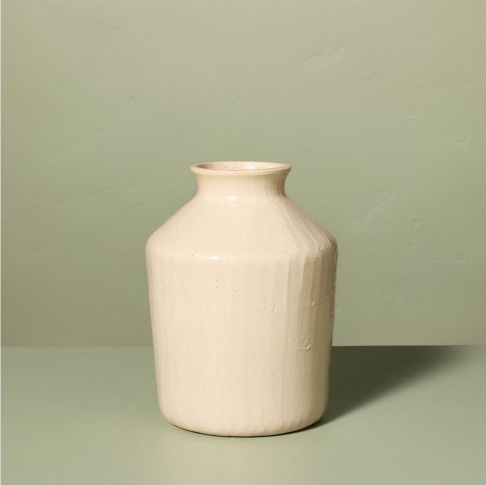 9” Textured Ceramic Decorative Vase - Hearth & Hand with Magnolia